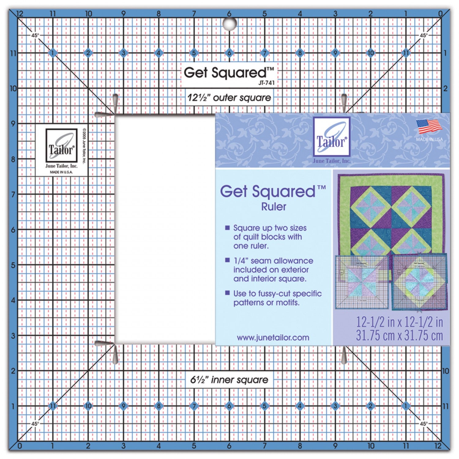Creative Grids Triangle Squared Ruler 9-1/2in