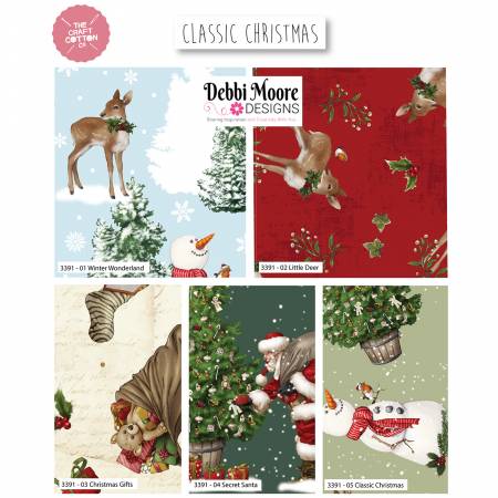 Classic Christmas 5 Piece Fat Quarter Bundle