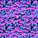 Magic Moon Garden - Black/Fuchsia Mushrooms