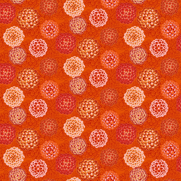 Happiness - Orange Multi Pompom Dahlias