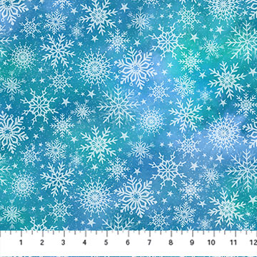 Angels On High - Teal Snowflakes