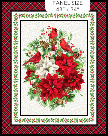 Cardinal Christmas - White Multi Cardinal Panel