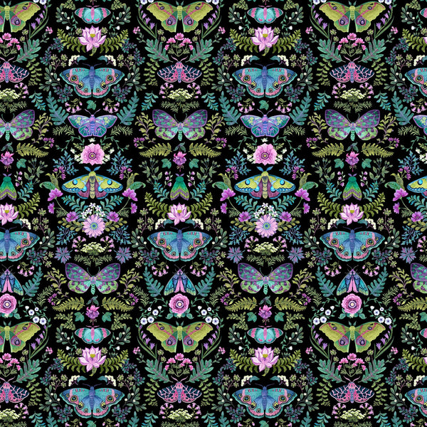 NIghtshade - Black Multi Damask