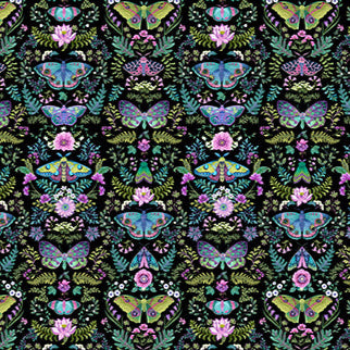 NIghtshade - Black Multi Damask