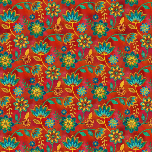 Boho Blooms - Red Multi Small Trail