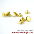 Medium Gold Double Cap Rivets - Package of 50