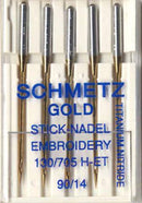 Schmetz Gold Titanium Embroidery Machine Needle Size 14/90