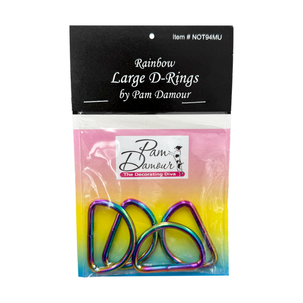1-1/4" Rainbow D-Rings - Package of 4