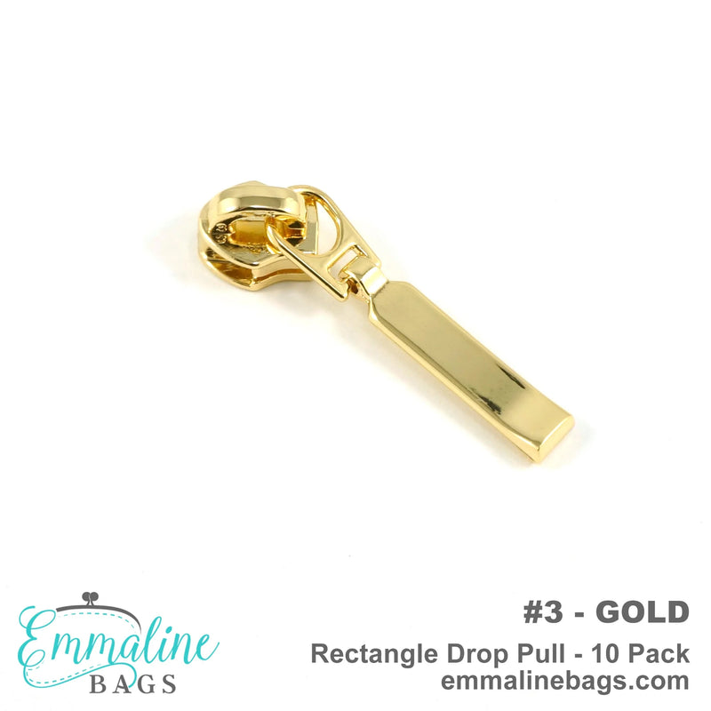 Gold Rectangle Drop Pulls for