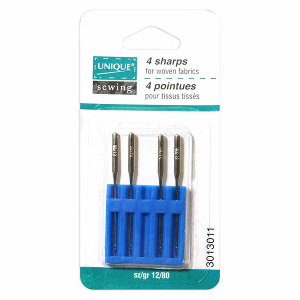 UNIQUE SEWING Sharps Needles - size 80/12 - 4 count